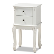 Baxton Studio Sophia Classic and Traditional French White Finished Wood 2-Drawer End Table